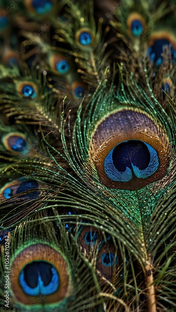 Fototapeta premium Close-up of a peacock feather.