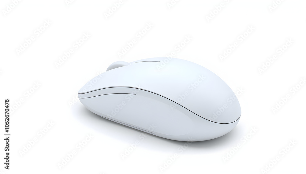 White png wireless mouse mockup digital device isolated with white highlights, png White png wireless mouse mockup digital device isolated with white highlights, png