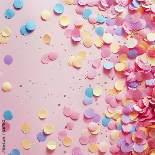 Pink Background With Confetti