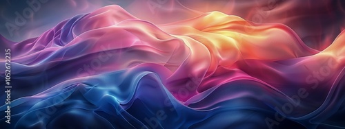 Abstract Colorful Fabric Waves Abstract Art