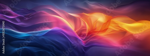 Abstract Wavy Pattern With Purple, Blue, Orange, and Yellow Colors