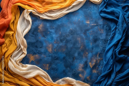Textured Indian Flag With Ashoka Chakra Detail
