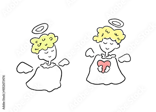 天使たちのイラスト　カラー