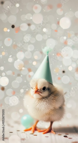 Chick in Party Hat With Lights