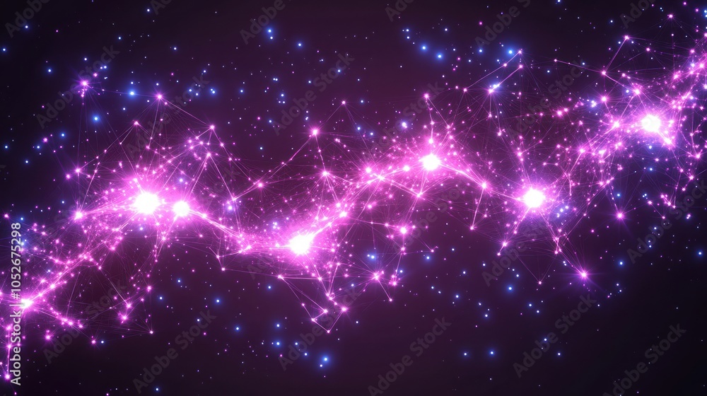 Abstract Pink and Blue Lights with Connected Lines Abstract Pink and Blue Lights with Connected Lines