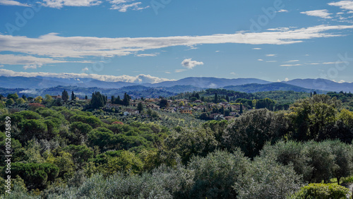 These landscapes illustrate the natural beauty of Tuscany in warm autumn colors.