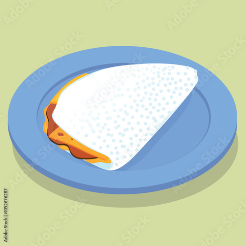 Tapioca com queijo e bacon
