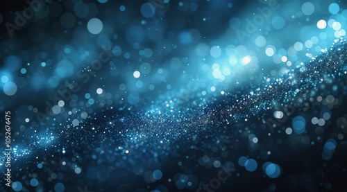 Abstract Blue Bokeh Background With Sparkling Lights