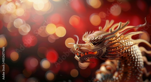 Golden Dragon Sculpture