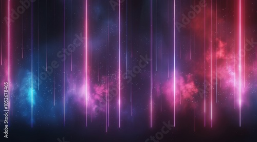 Abstract Neon Lights Background With Pink And Blue Fog