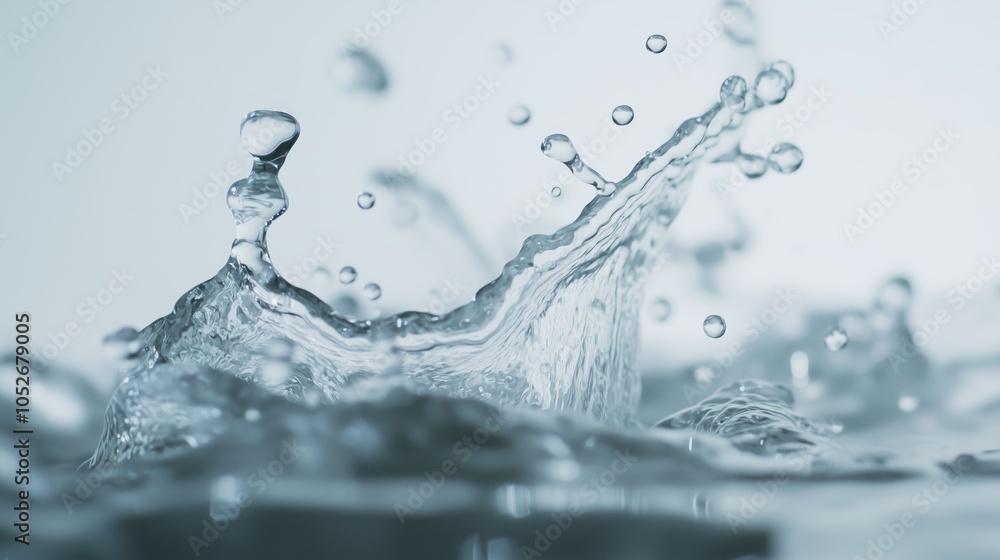 A splash of water with many small droplets. A splash of water with many small droplets.