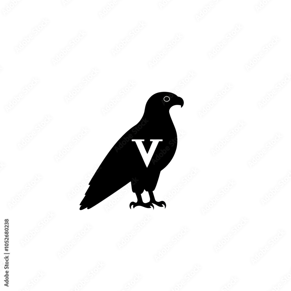 Fototapeta premium Silhouette of a Hawk in the Night