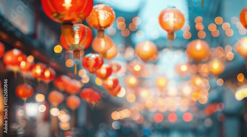 Red Lanterns Hanging in Chinatown