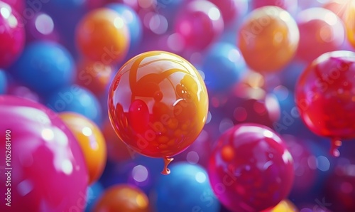 Colorful Balloons Floating in the Air During a Festive Celebration