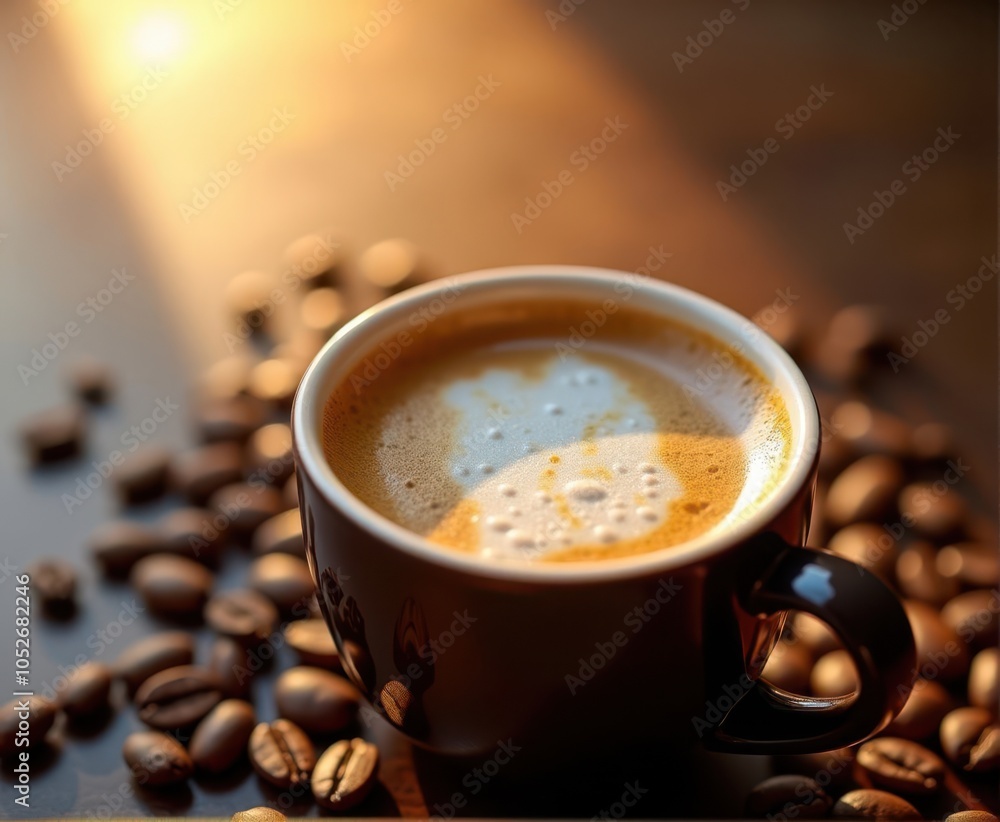 cup of hot coffee with foam, cup of hot coffee with foam,