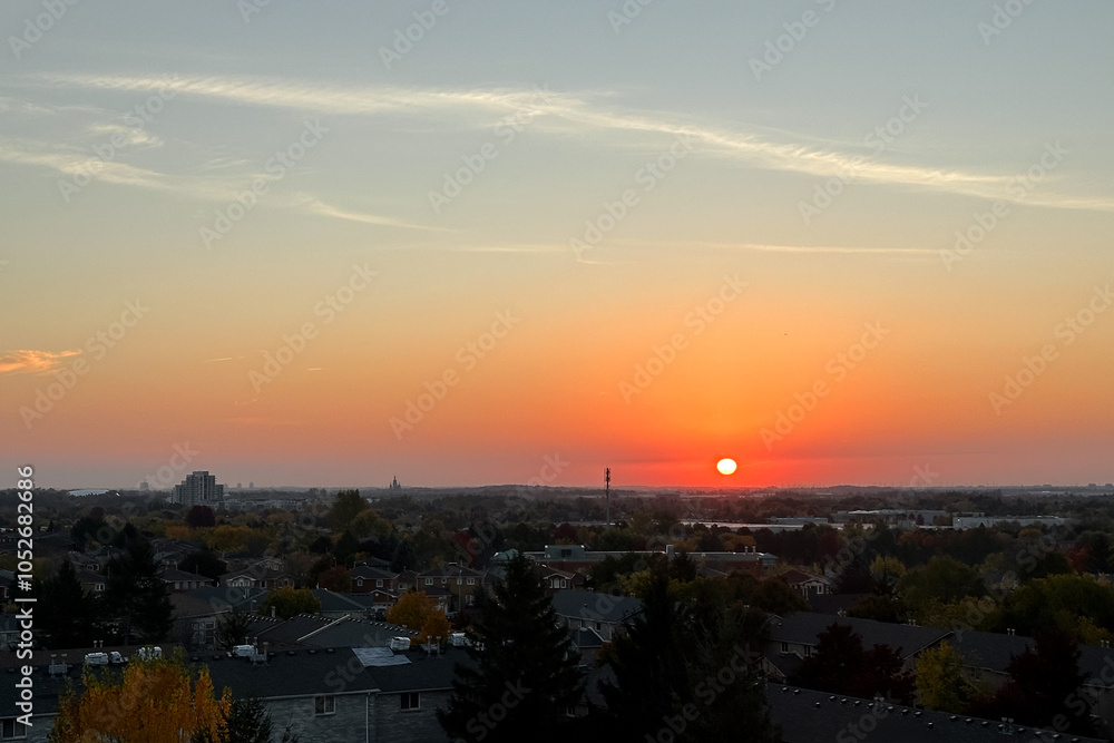 Sunset over the city of Richmond Hill, Ontario, Canada. Sunset over the city of Richmond Hill, Ontario, Canada.