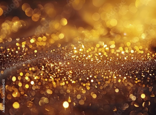 Abstract Gold Glitter and Bokeh Background