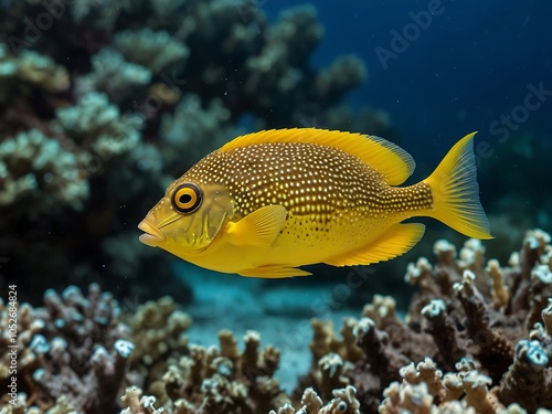 Coral Rabbitfish Swimming in Tropical Waters photo