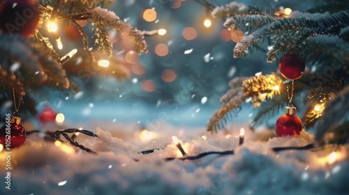 Christmas Decorations on Snow