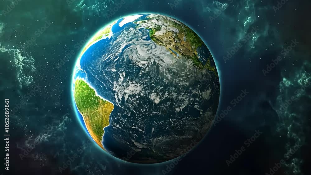 A detailed image of Earth, captured from space, showcasing the continents and oceans A detailed image of Earth, captured from space, showcasing the continents and oceans