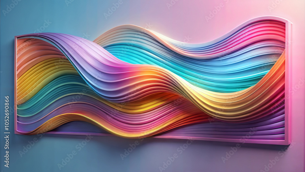 Textured wave wall art in vibrant colors creating a dynamic atmosphere Textured wave wall art in vibrant colors creating a dynamic atmosphere