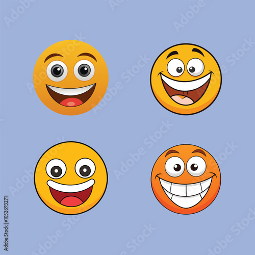 Big Smile Emoticon vector art illustration