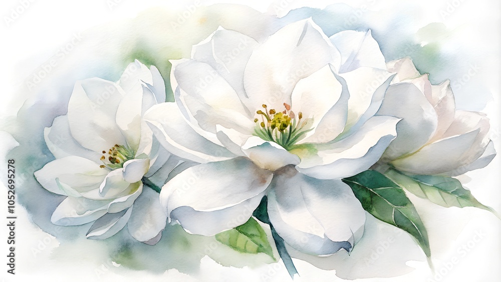 watercolor bouquet of white flowers watercolor bouquet of white flowers