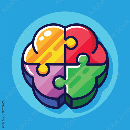 Brain made of puzzle pieces