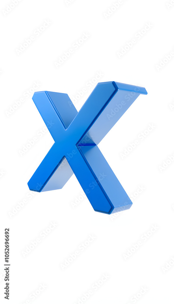 Obraz premium 3X blue 3d illustration. Advertising signs, Product design, Product sales, Fabric design, Digital printing isolated with white highlights, png