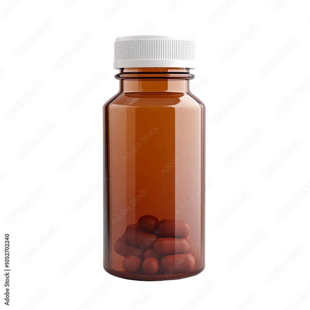 Medicine Capsule Bottle on transparent background Medicine Capsule Bottle on transparent background