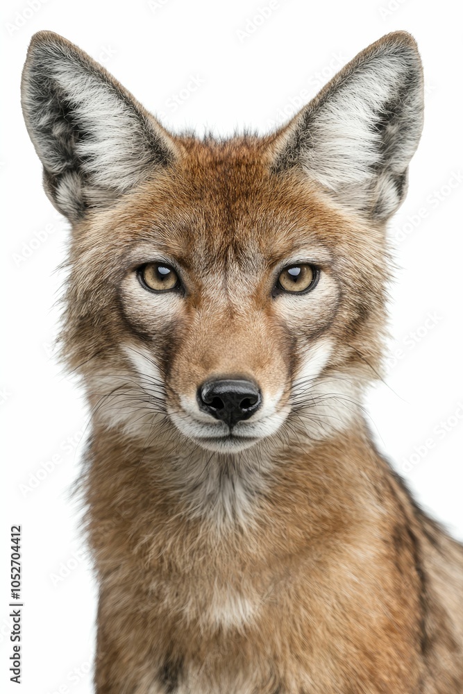 Fototapeta premium Realistic jackal hunting scene featuring vibrant colors and smooth gradients, highlighting textures and lighting. Harmonious layout with space for captions.