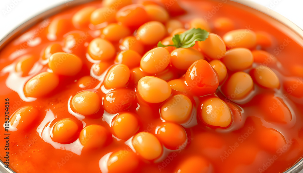 Canned beans in tomato sauce isolated with white highlights, png Canned beans in tomato sauce isolated with white highlights, png