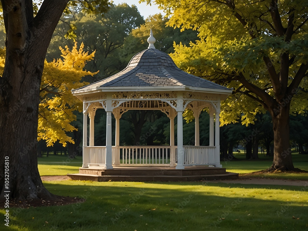 Obraz premium Gazebo nestled in a park.