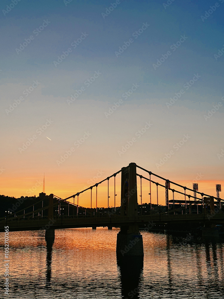 Fototapeta premium bridge at sunset