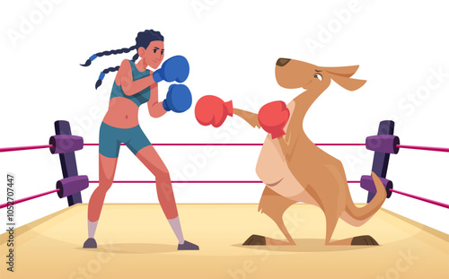 kangaroo box. fight people versus kangaroo boxfight funny competition