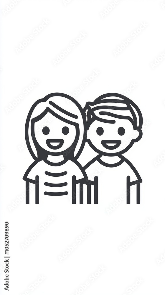 Happy Children Icon Illustration