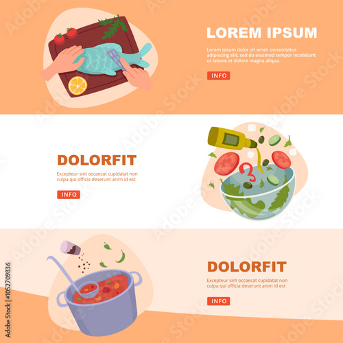 preparing food. concept pictures with fresh ingredients for boiling and preparing food on kitchen