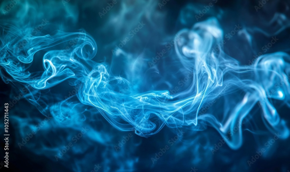 abstraction of blue smoke on a dark blue background abstraction of blue smoke on a dark blue background