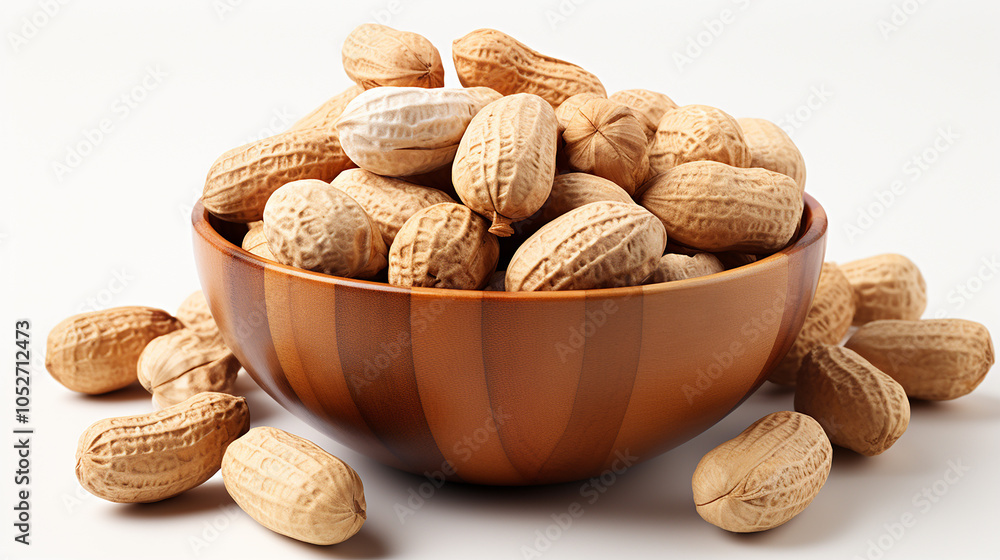 peanuts in wood bowl isolated peanuts in wood bowl isolated