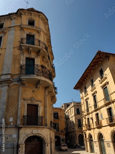 Historic building post in Reggio Calabria, Italy.