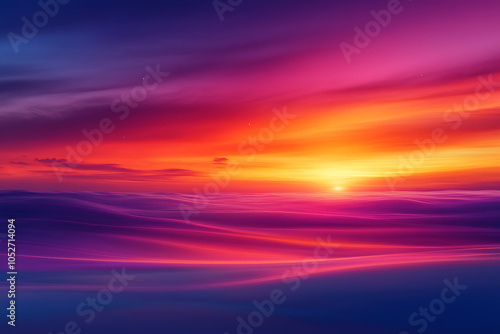 Abstract gradient background with warm sunset-inspired shades of orange, pink, and purple, blending seamlessly with smooth, flowing transitions for a soft, calming effect. 