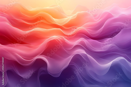 Abstract gradient background with warm sunset-inspired shades of orange, pink, and purple, blending seamlessly with smooth, flowing transitions for a soft, calming effect. 