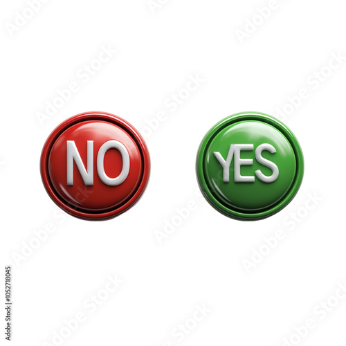 NO red button and YES green button on a transparent background Free Download NO red button and YES green button on a transparent background - GFXLoad