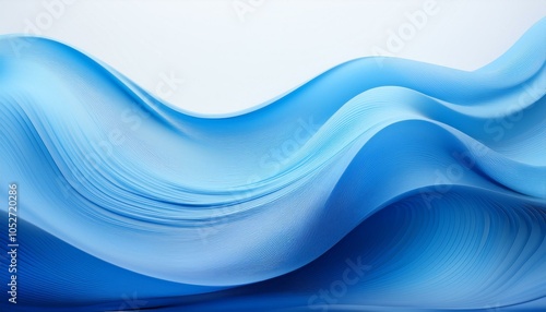  Simple flat blue curves, starting at the lower right and bending upwards softly, leaving the