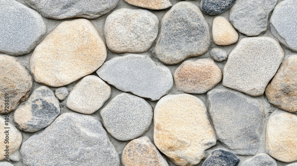 The wall features an intricate arrangement of large, flat stones, blending earthy tones for a natural and rustic appearance SEAMLESS PATTERN The wall features an intricate arrangement of large, flat stones, blending earthy tones for a natural and rustic appearance SEAMLESS PATTERN