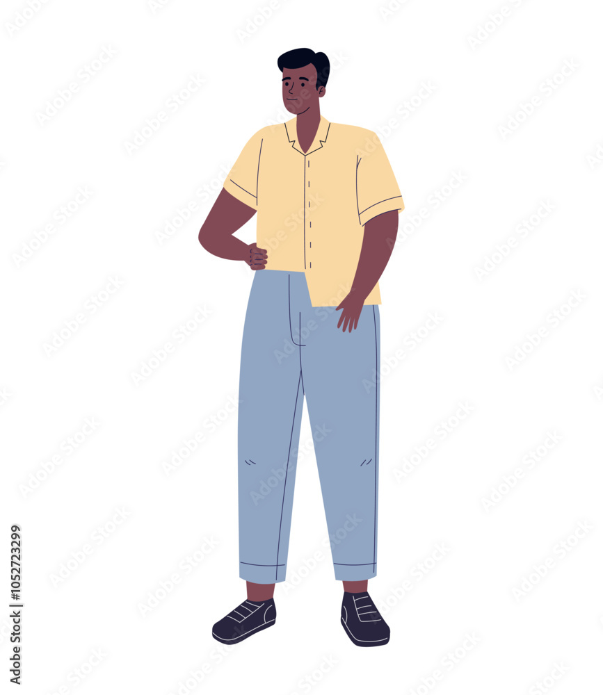 Obraz premium man character wearing spring clothes