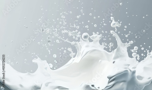 illustration of abstract background with white foam flying in air in light place