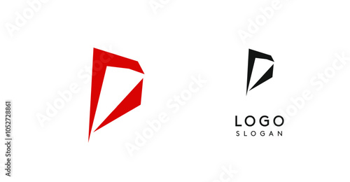Simple brush pen letter D in Asian typographic style. Logo monogram for food and beverage packaging, Asian cuisine, restaurants, graphic design studios, and branding agencies. Vector illustration.