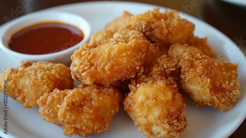 Crispy Fried Chicken Nuggets with Dipping Sauce