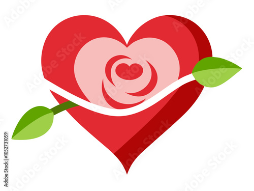 Valentine's Love Heart Creative Art Vector Illustration – Romantic and Cute Vector Design for Valentine’s Day